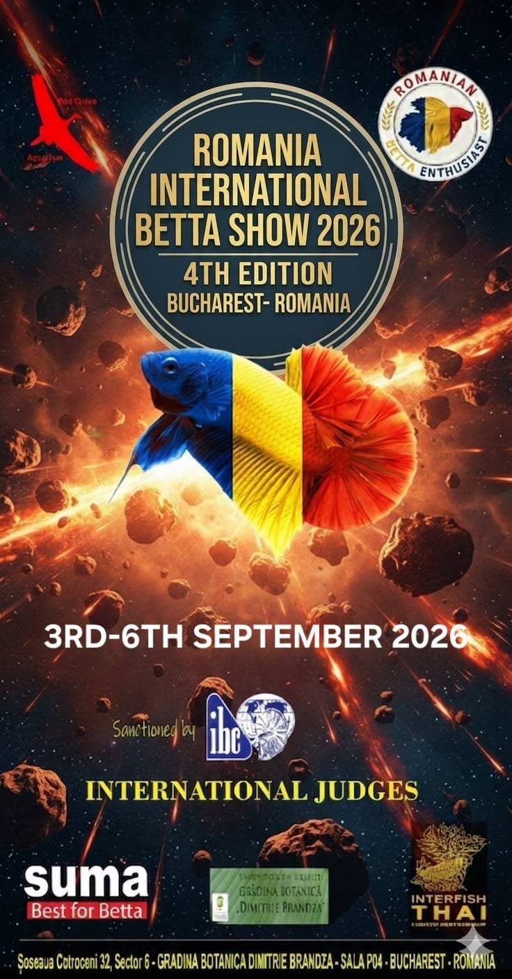 Afiș Romania International Betta Show 2026, București, 3–6 septembrie 2026